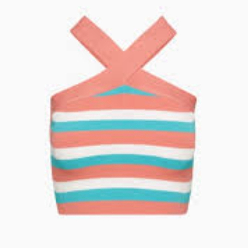 Babaton Sculpt Striped Halter Top